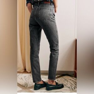 Sezane Le Brut Middle Gray Straight Leg Jeans 100% cotton
30
